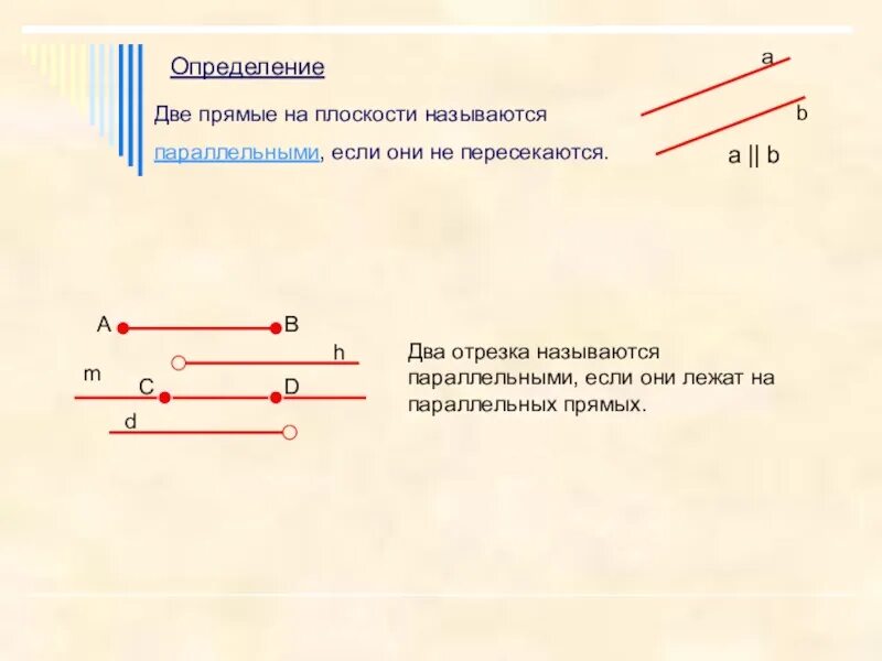 Какой отрезок называется параллельной прямой. Две прямые на плоскости называются параллельными если они. Два отрезка называются параллельными если. Два отрезка на плоскости называются параллельными если они. 2 Прямые на плоскости называются параллельными если.