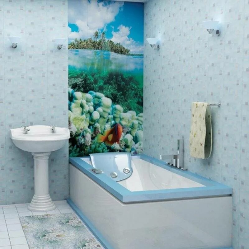 Недорогие панели пвх для ванной. ПВХ панели Кронапласт океан. Панели для ванной комнаты. Пластиковые панели для ванной. Отделка ванной комнаты панелями ПВХ.