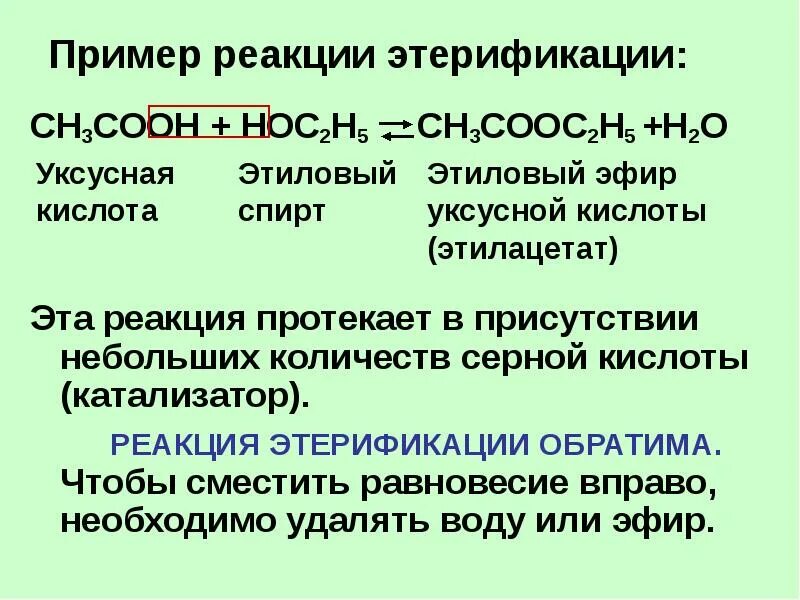 Этерификация серной кислоты