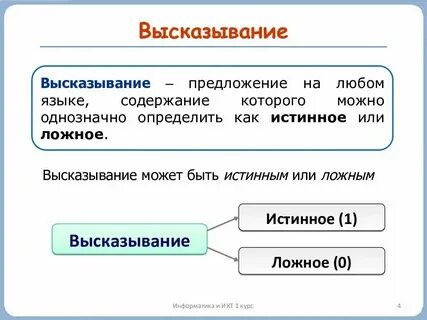 Высказывание обобщенное или конкретное