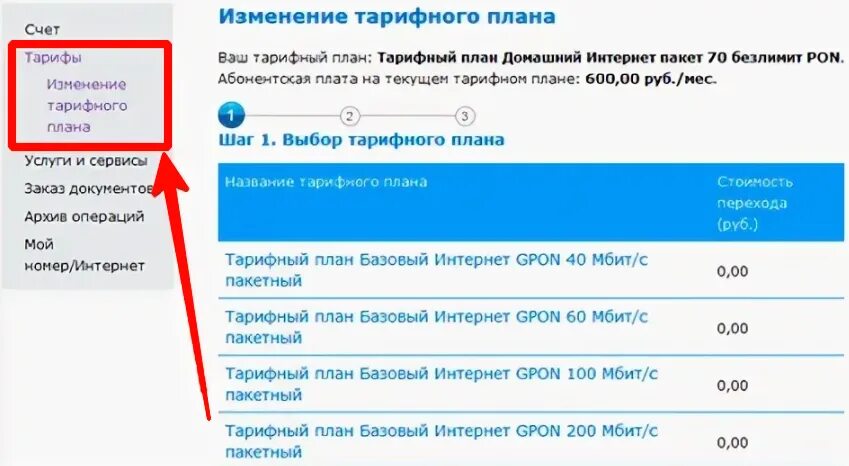 Тарифы изменены. Как сменить тариф. МГТС домашний интернет. МГТС личный кабинет.