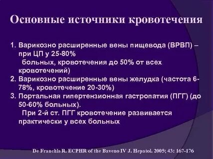 Венозное кровотечение пищевода