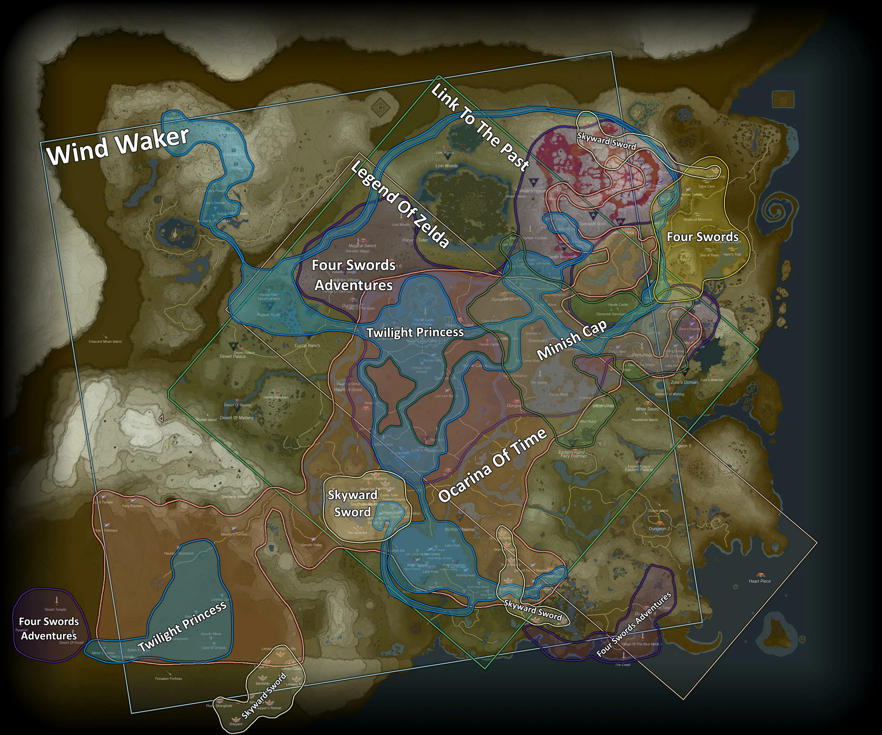 Zelda botw map. Карта Хайрула BOTW. BOTW карта. Zelda BOTW карта. BOTW драконы на карте.