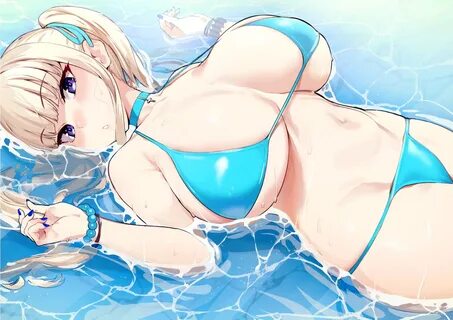 bikini blonde_hair blush breasts choker cross iku(ikuchan_kaoru) long_hair ...