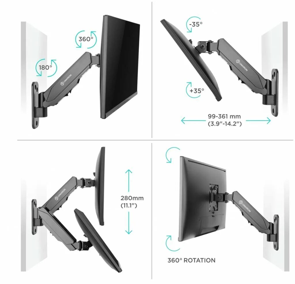 Кронштейн для телевизора 32. Настенный кронштейн с газлифтом onkron g120 black (черный). кронштейн onkron g120. кронштейн onkron g120 черный. кронштейн onkron g120, 13-34&quot;.