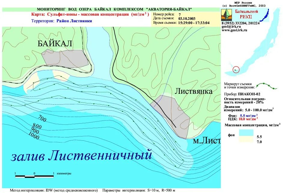 Определите площадь акватории