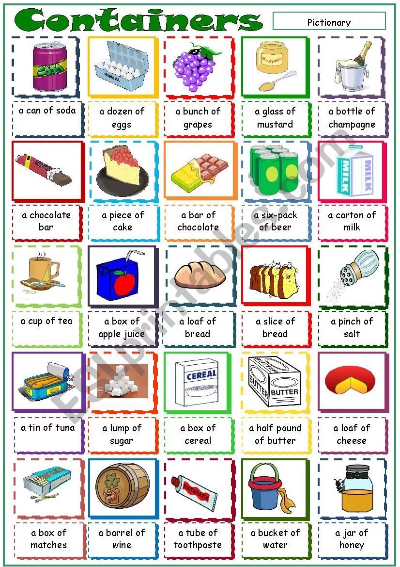 Упаковки на аролийско. Упаковки на английском упражнения. Quantities and containers в английском. Контейнеры в английском языке упражнения. Quantities worksheets.