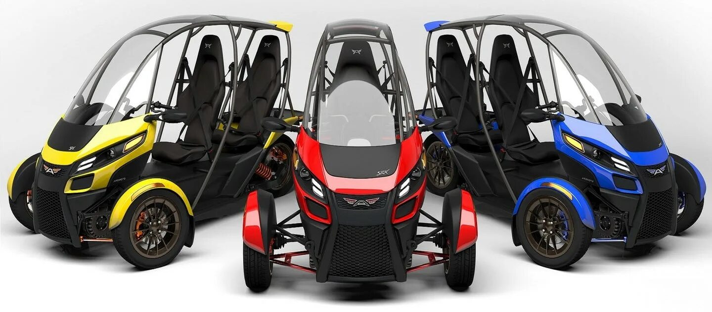 Электрический трайк Arcimoto. Трицикл Arcimoto SRK. Электротрицикл Mr 93z. Трёхколёсные электро мобили.