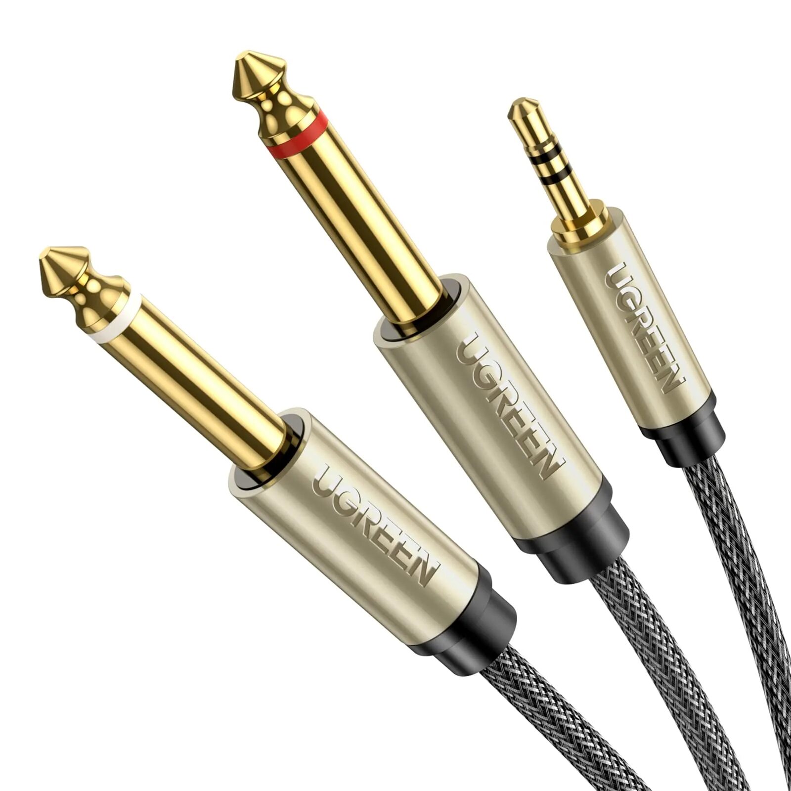 Ugreen 3.5. Rca x2, jack 6.35 мм (trs). 3,5 мм trs. ugreen 3.5mm trs to dual 6.35mm. trs trs кабель.