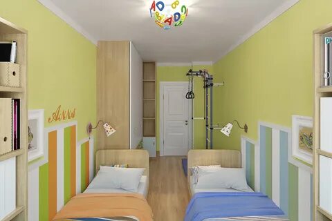 Дизайн детской комнаты для двоих детей в хрущевке