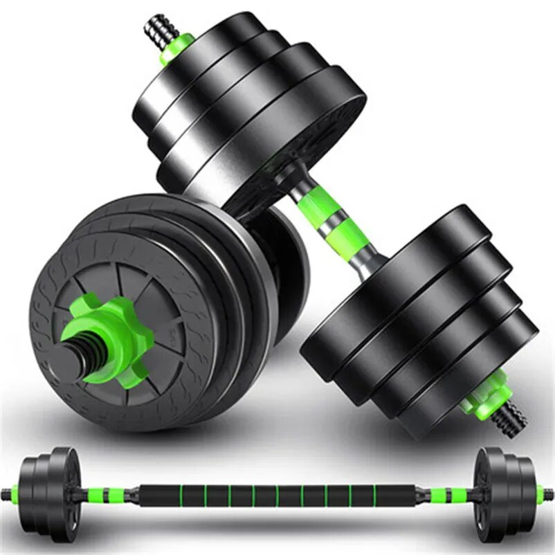 Набор гантелей для силовых тренировок 20 Barbell Adjustable Dumbbell Set 20 kg. Гантели трансформеры в штангу 40кг. Штанга 10 кг. Гантели 15кг.(2шт.)+штанга (трансформер).