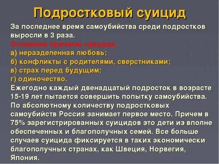 Самоповреждение причины