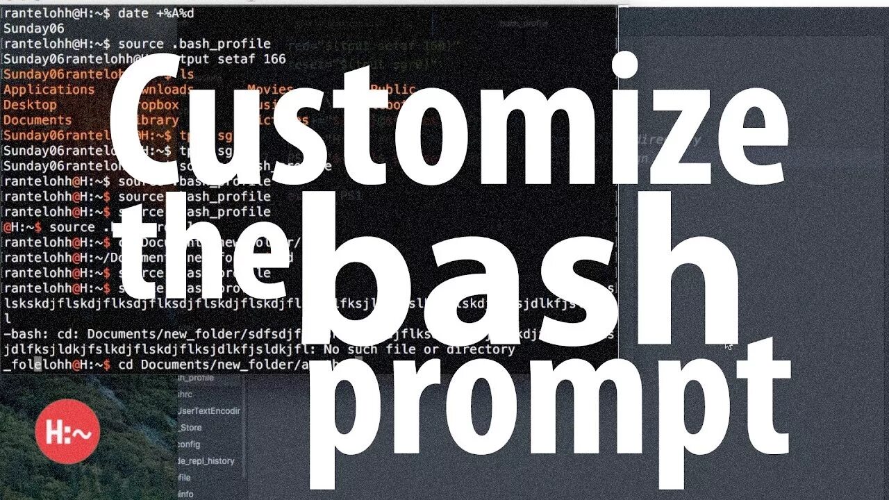 Custom prompt. Bash prompt.