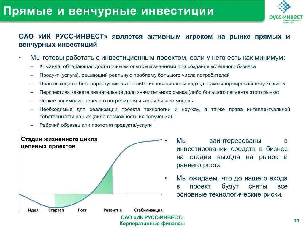 Какой стадии венчурного инвестирования не существует