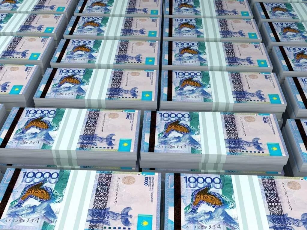 Тенге. Деньги Казахстана. Пачка тенге. Много тенге. 500 000 рублей в тенге