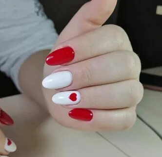 Ногти красно белого цвета дизайн