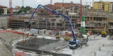 Бетонирование автобетононасосом