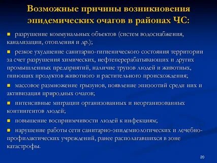 Причины возникновения эпидемии