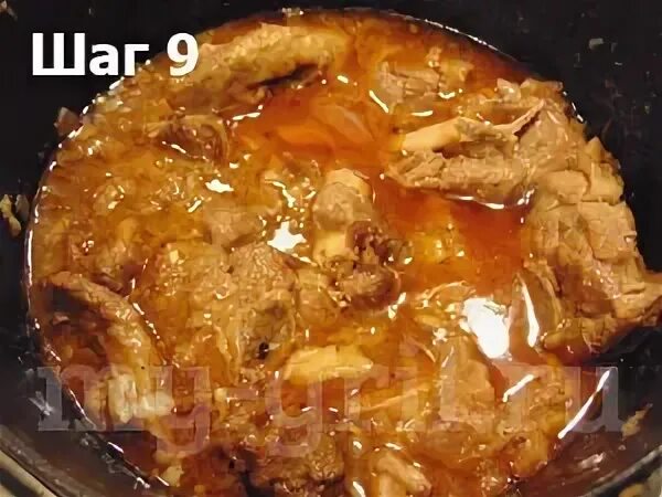 Баранина тушеная с овощами в кастрюле