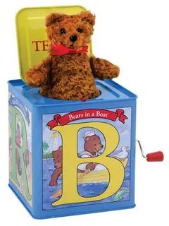 The teddy bear is the box
