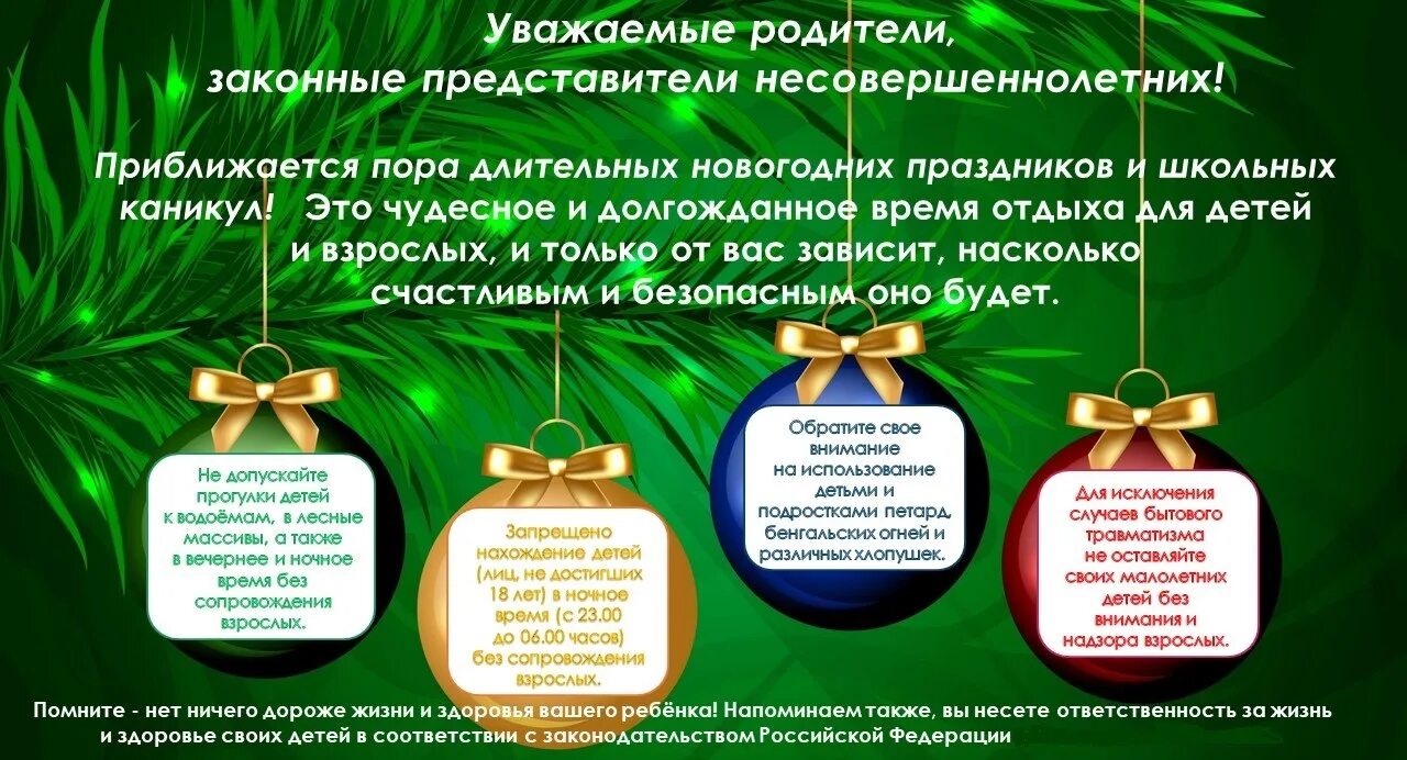 Какие цвета нельзя делать на новый год. Памятка для детей на новогодние каникулы. памятка о безопасном проведении новогодних каникул.