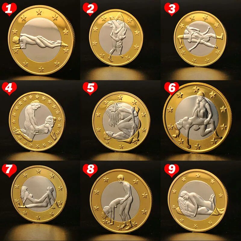 Полный набор 6. Монеты с позами. Евро монеты с позами. Евро сувенирная монета. Набор монет евро камасутра.