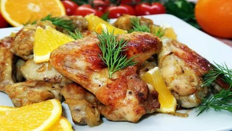 Крылья с овощами в духовке