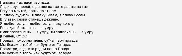 Песни сука правда. Текст песни Панда. Мы бежим от гепарда текст. Текст песни Панда е. Песня Панда текст песни.