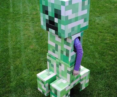 Telescoping Minecraft Creeper Costume Поделки Minecraft, Дома Minecraft, Mi...