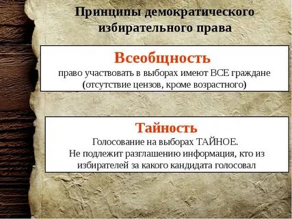 Демократические принципы организации выборов