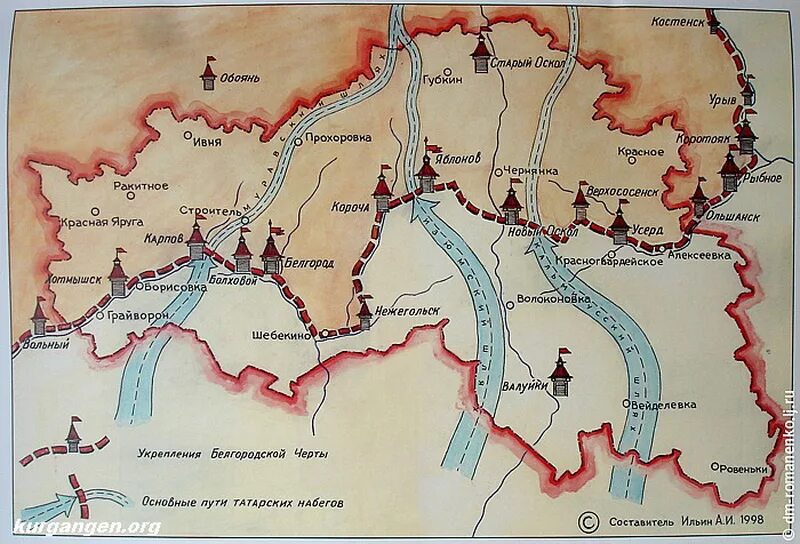 Белгородская Засечная черта 17 века. Крепости Белгородской засечной черты. Белгородская Засечная черта карта. Белгородская Засечная черта Белгород.