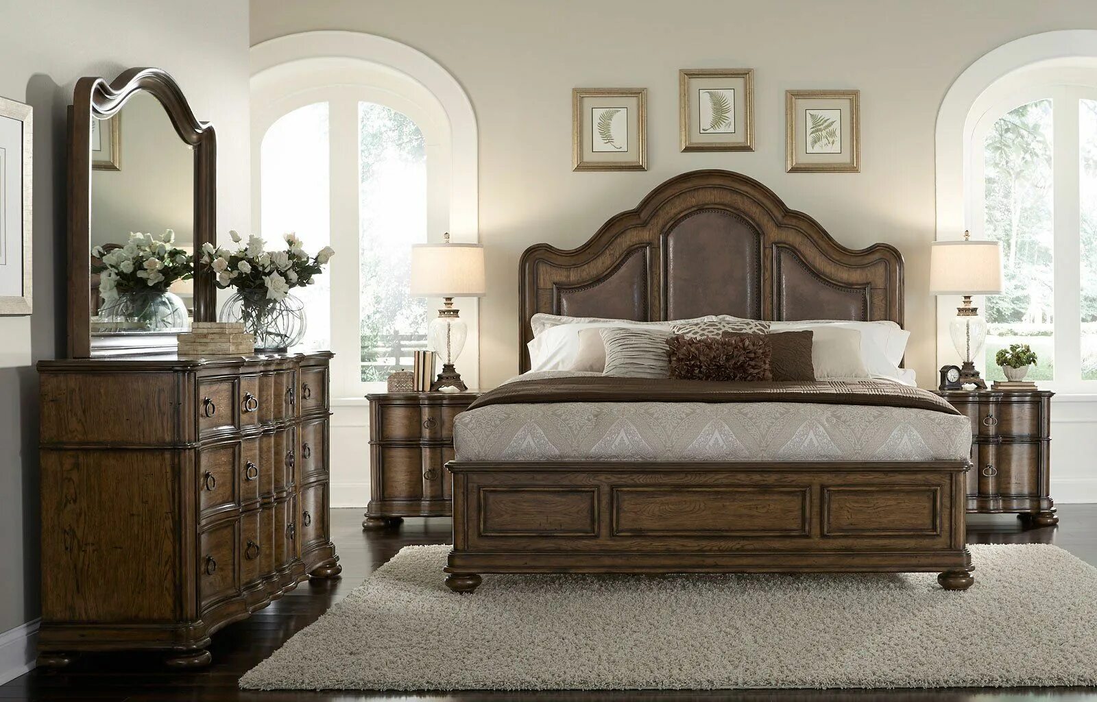 Сета мебель. Pulaski furniture. турецкая спальная мебель коричневая dior. king bedroom set.