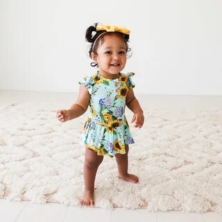 Sunny Yellow Frilly Flower Top and Tights Set doonprimenews Clothing Sets Clothi