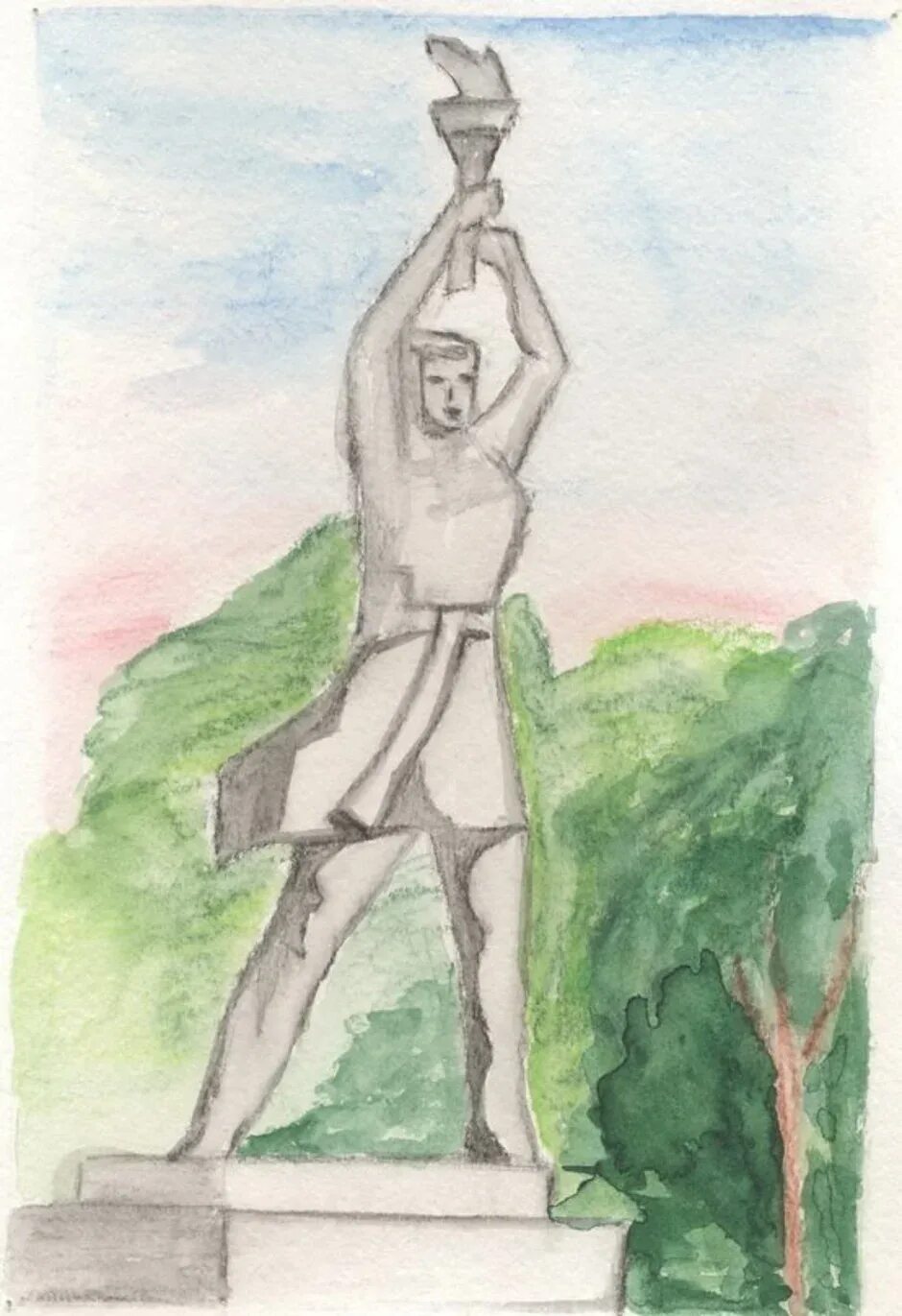 Памятник рисунок. Эскиз памятняку героям. Нарисовать памятник. Статуя рисунок.