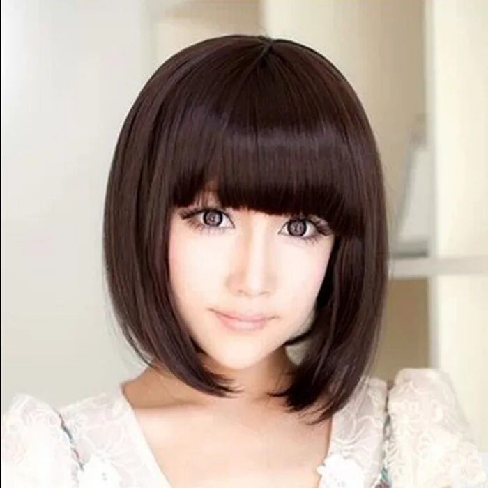 Короткие волосы с прямой челкой - модные стрижки Short hair styles, Short hair w