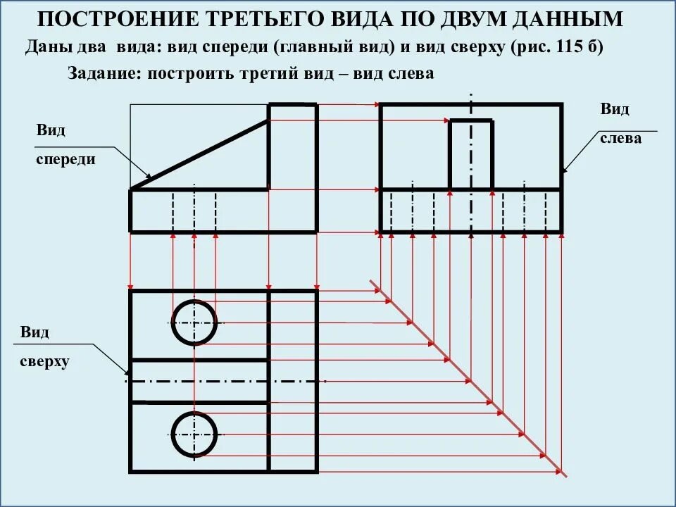 3 вид по двум данным. Чертеж вид сверху сбоку спереди. черчение вид спереди сверху слева. черчение вид сверху сбоку слева. черчение 3 вида спереди сверху слева.