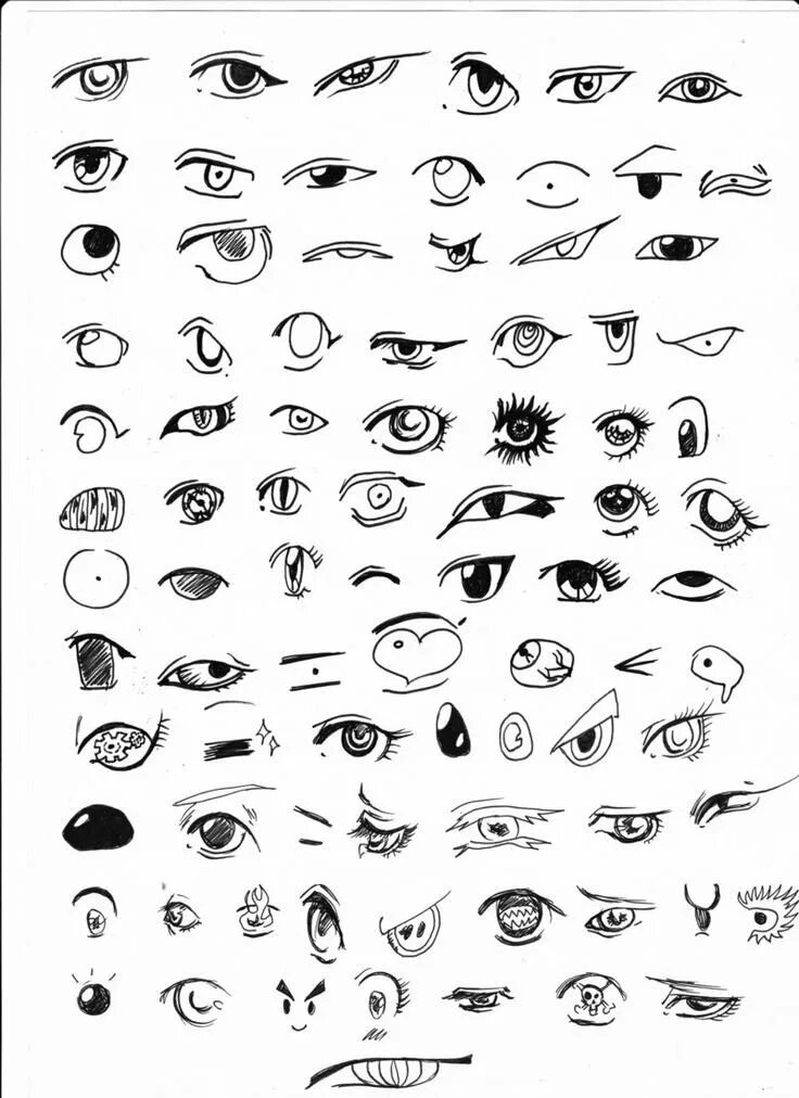 Виды рисунков глаз. Легкий стиль рисования глаз. Референс глаз для рисования.