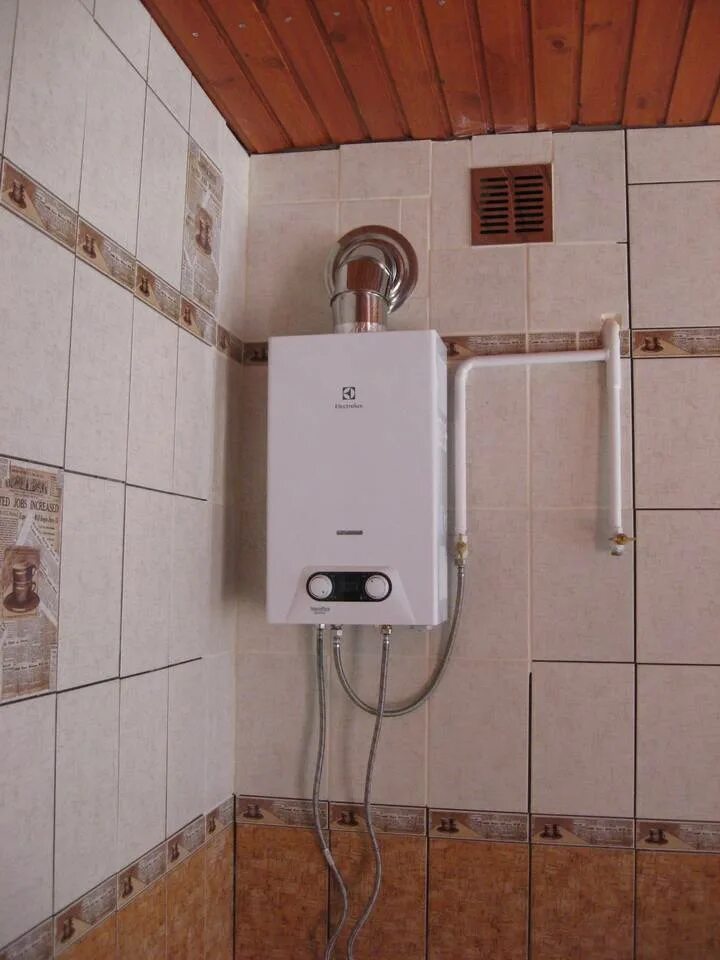 Котел установлен ванной