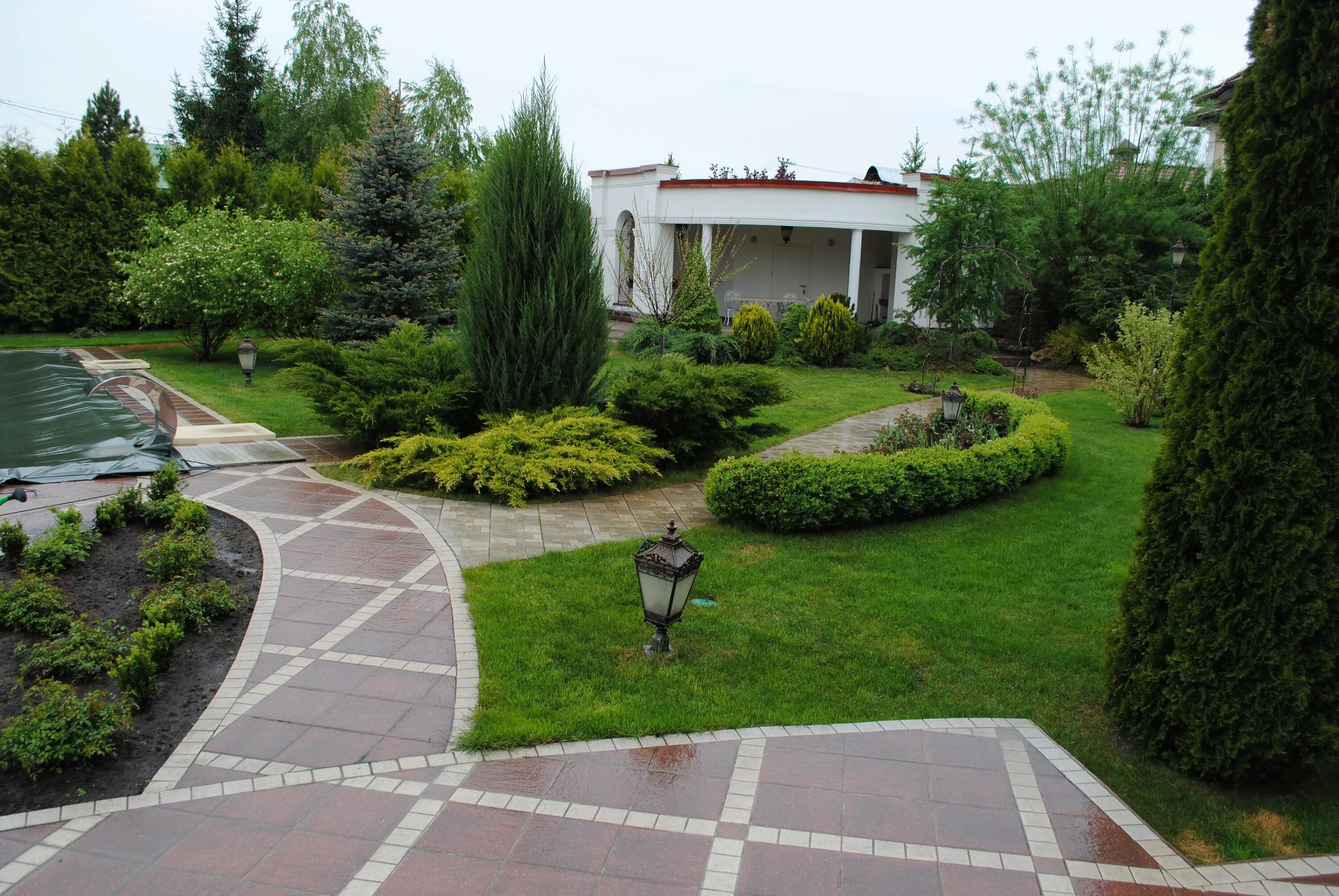 Ландшафтный 3и-айн. Скандинавский сад front yard. Благоустройство садового участка. Ландшафт сада. Хвойный миксбордер.