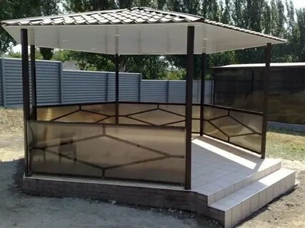 Размер беседки из поликарбоната для дачи