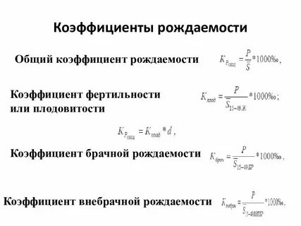 Формула фертильности