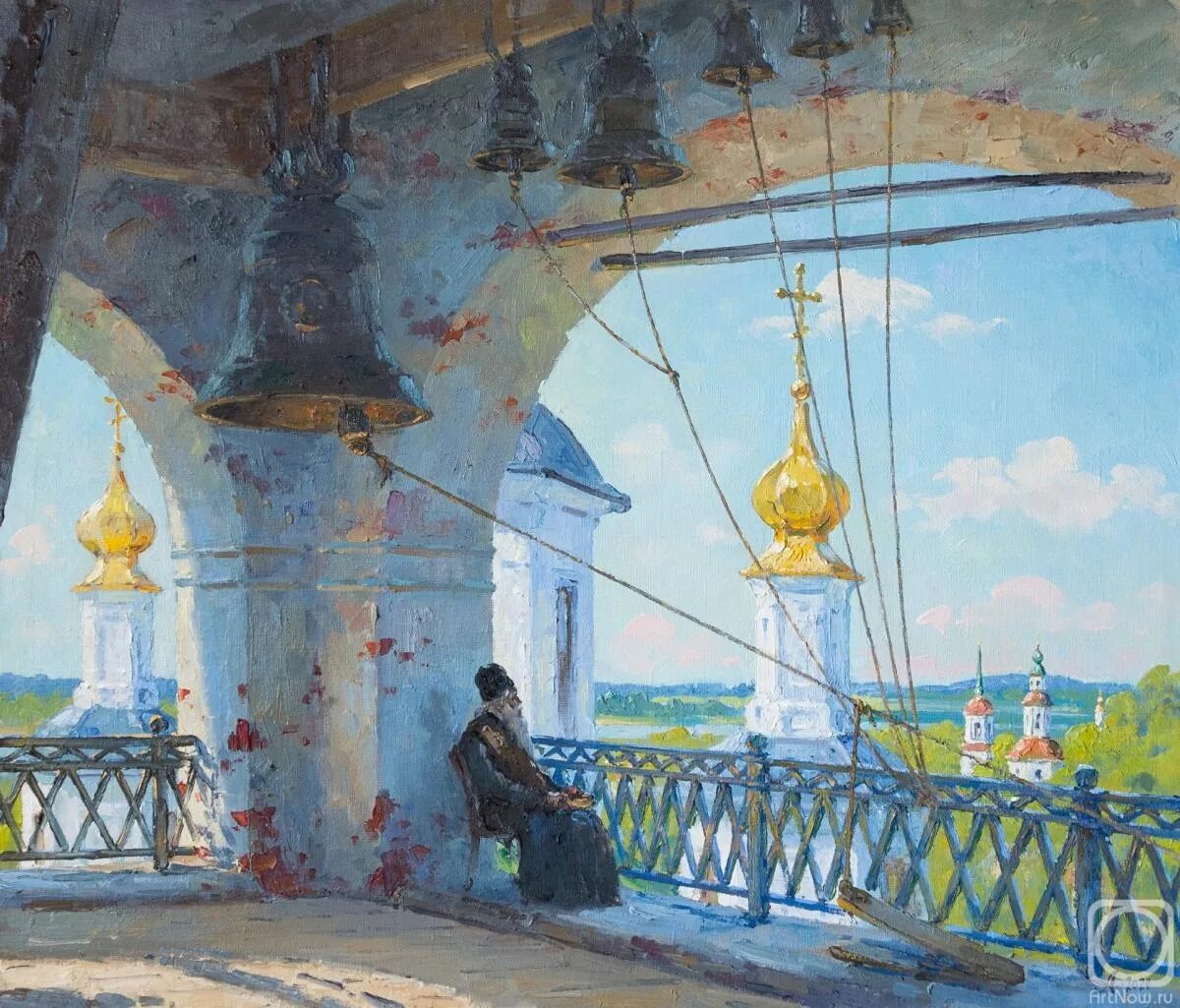 Картина звон. Художник Александр Косничев,«Звонарь».. Александр Александровский Великий Устюг. Муром. На колокольне Автор: Александровский Александр. Художник Александр Александровский.Великий Устюг.