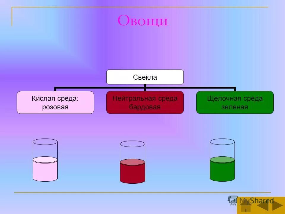 кислая щелочная и нейтральная среда