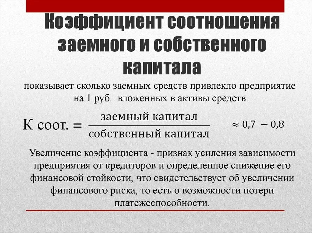 Соотношение собственного и заемного капитала. Коэффициент собственного и заемного капитала. Коэффициент соотношения заемных и собственных средств. Коэффициент соотношения заемных средств и собственного капитала.