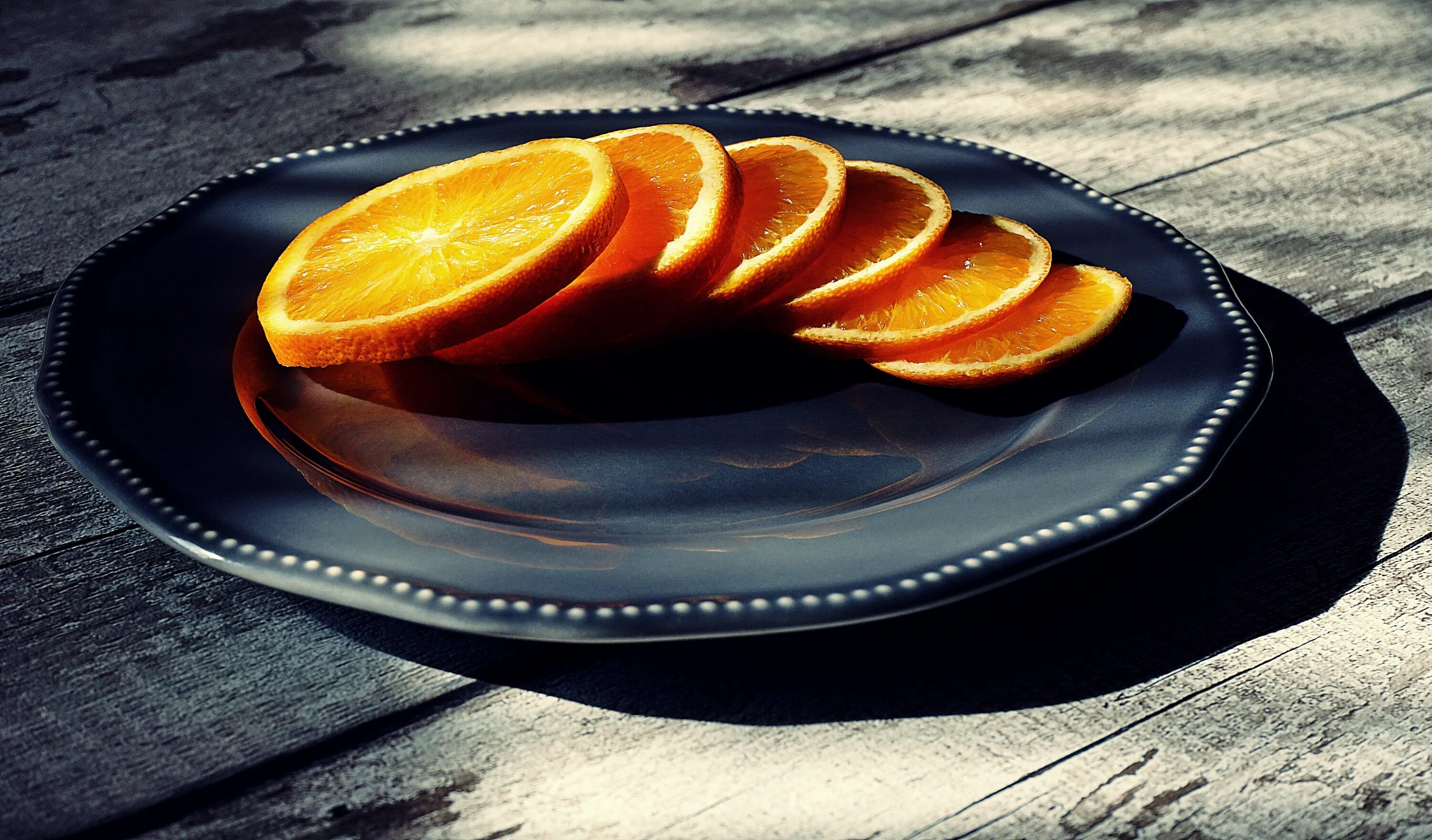 Are there oranges in the table