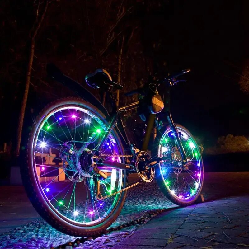 Подсветка для велосипедных колес Wheel Light spoke Light, 20 led. Светящийся велосипед. Светодиодная подсветка для велосипеда. Подсветка для велосипедного колеса. Светящиеся велосипед