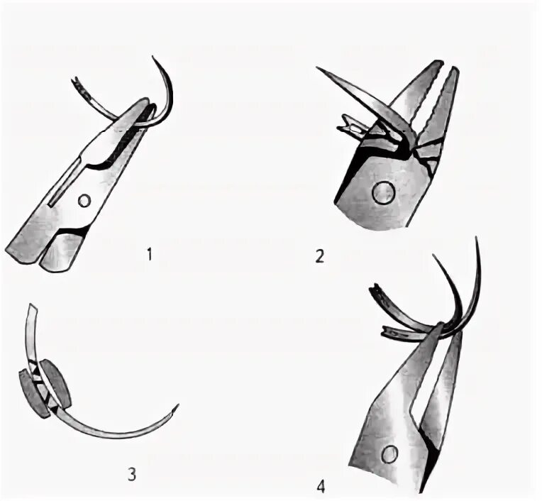 Положение иглы относительно пластинки. Иглодержатель с иглой. Как вставить иглу в швейную машину. Зарядка иглодержателя для наложения швов. Микрохирургический иглодержатель фиксирующий.