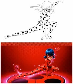 Рисовка леди баг и супер кот 6