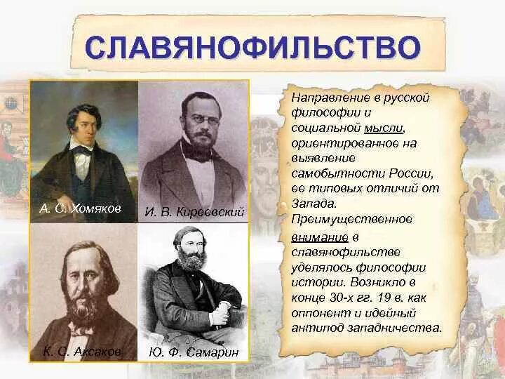 Славянофилы 19 века в России представители. Славянофилы а с хомяков к с Аксаков и в Киреевский. Славянофилы хомяков Киреевские Аксаковы Самарин. А. С. хомяков, и. в. Киреевский, к. с. Аксаков, ю. ф. Самарин.