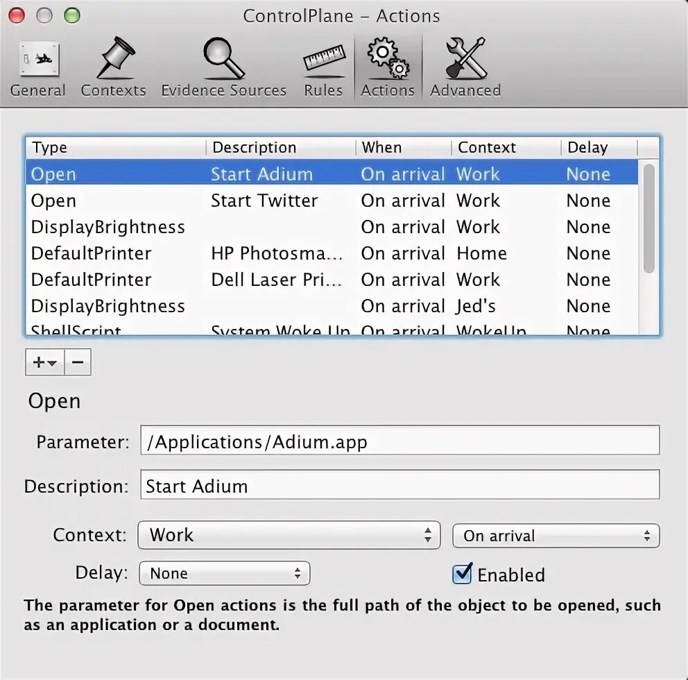 Open context. Adium. open start.
